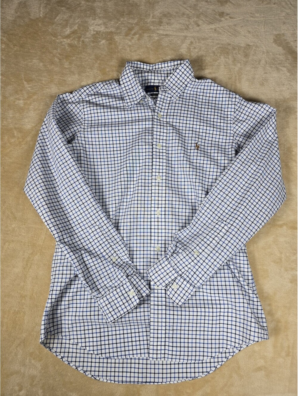 Polo Ralph Lauren 2XL Men's Classic-Fit Oxford Shirt - Blue/Black/Tattersall